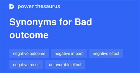 bad result synonym|synonym for bad outcome.